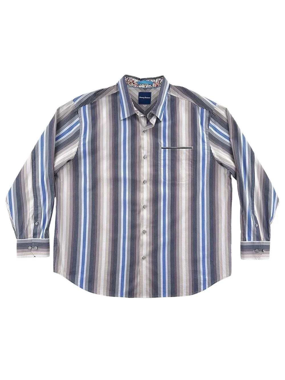Tommy Bahama Multi-Color Stripe Button Front Shirt 1XB Big